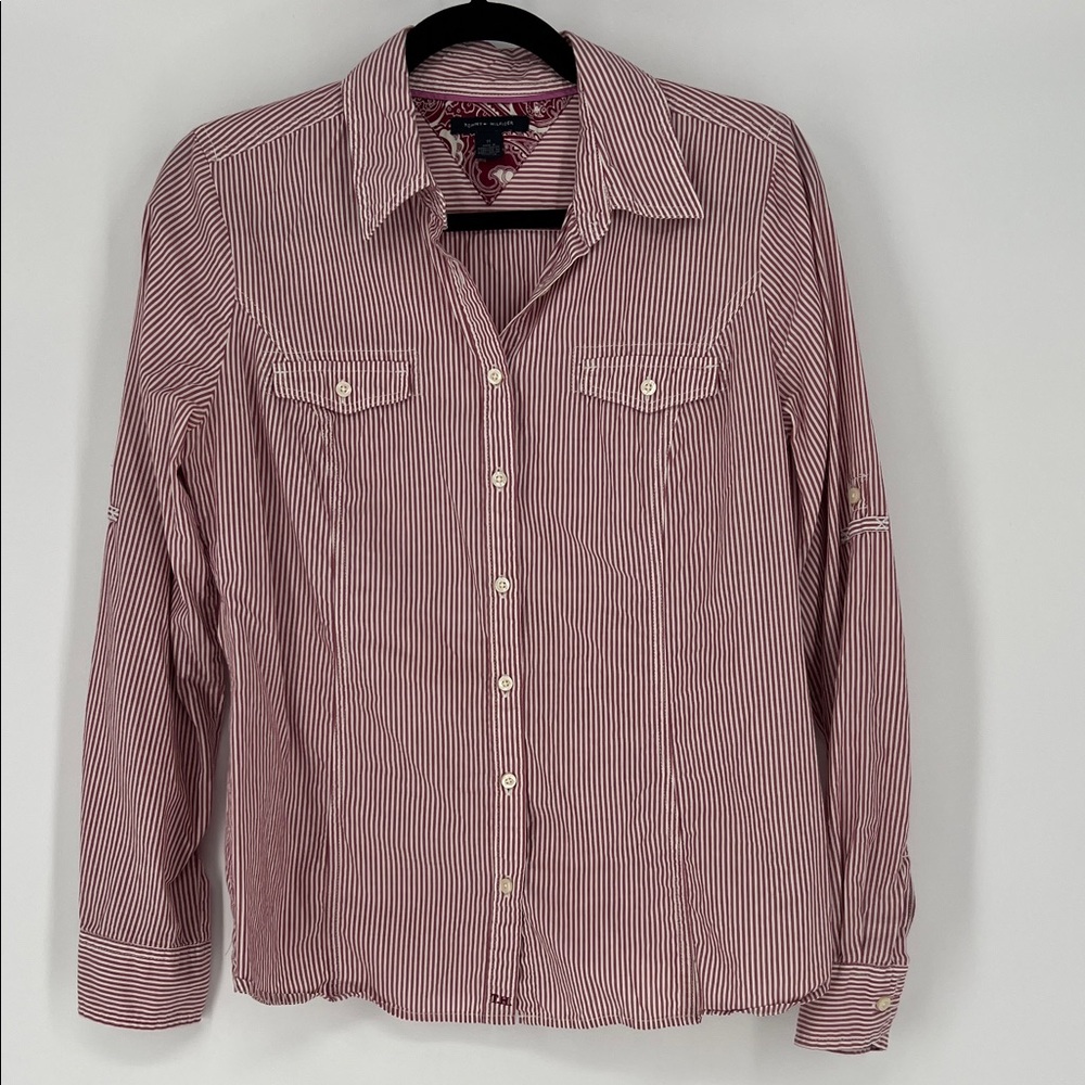 Tommy Hilfiger‎ Red and White Striped Button-Down Shirt
